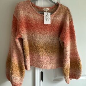 Cozy Gradient Sweater - Pink and Tan